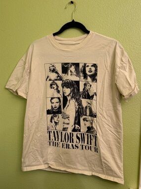 Taylor Swift The Eras Tour Graphic Tee - Cream/Black NEVER WORN
